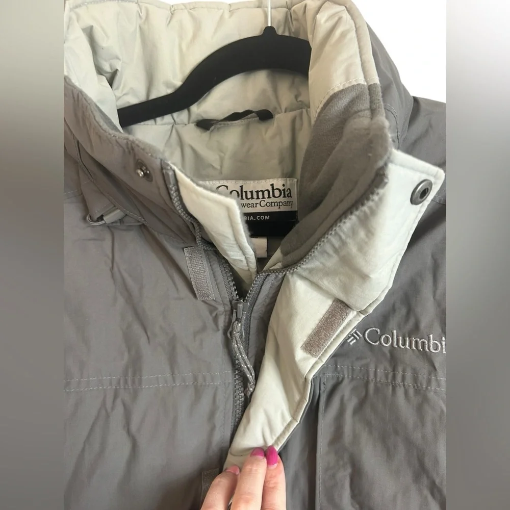 Columbia Sportswear Grey Two-Tone Ski Puffer Jacket Coat Waterproof Mens Large